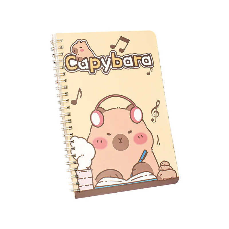 Random 1 Piece A5 Coil Notebook Cute Capybara Mini Portable Journal Books Daily Notes Paper Stationery Office School Supplies