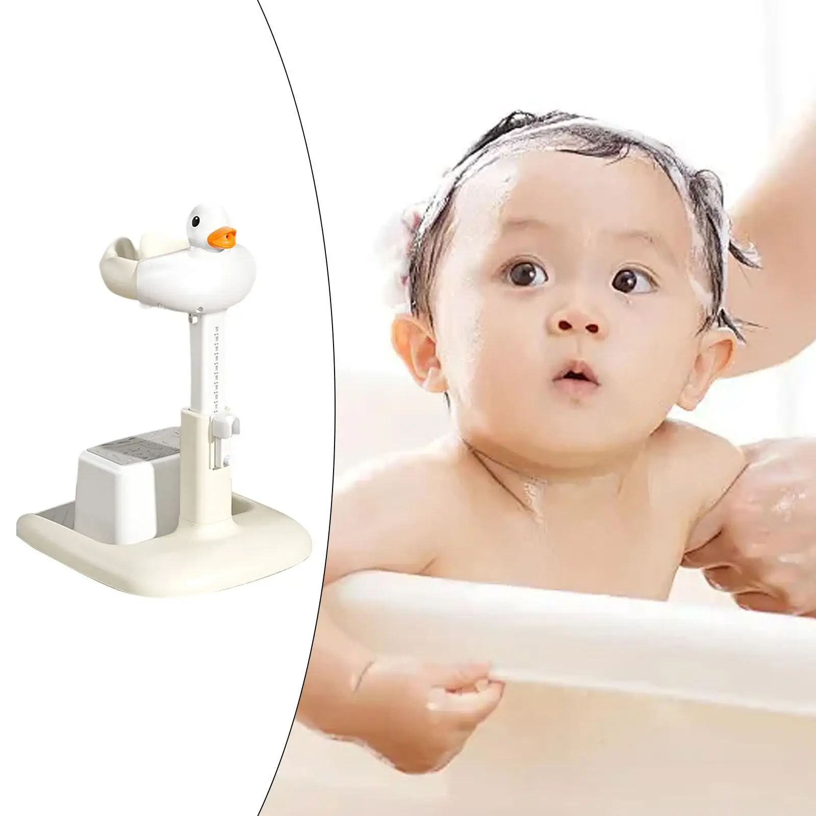 Baby Bath Tub Support with Stool Non Slip Silicone Ergonomic Backrest Adjustable Standing Shower for seat for Infants 0-6 Months Baby Bath Tub Support with Stool Non Slip Silicone Ergonomic Backrest Adjustable Standing Shower for seat for Infants 0-6 Months