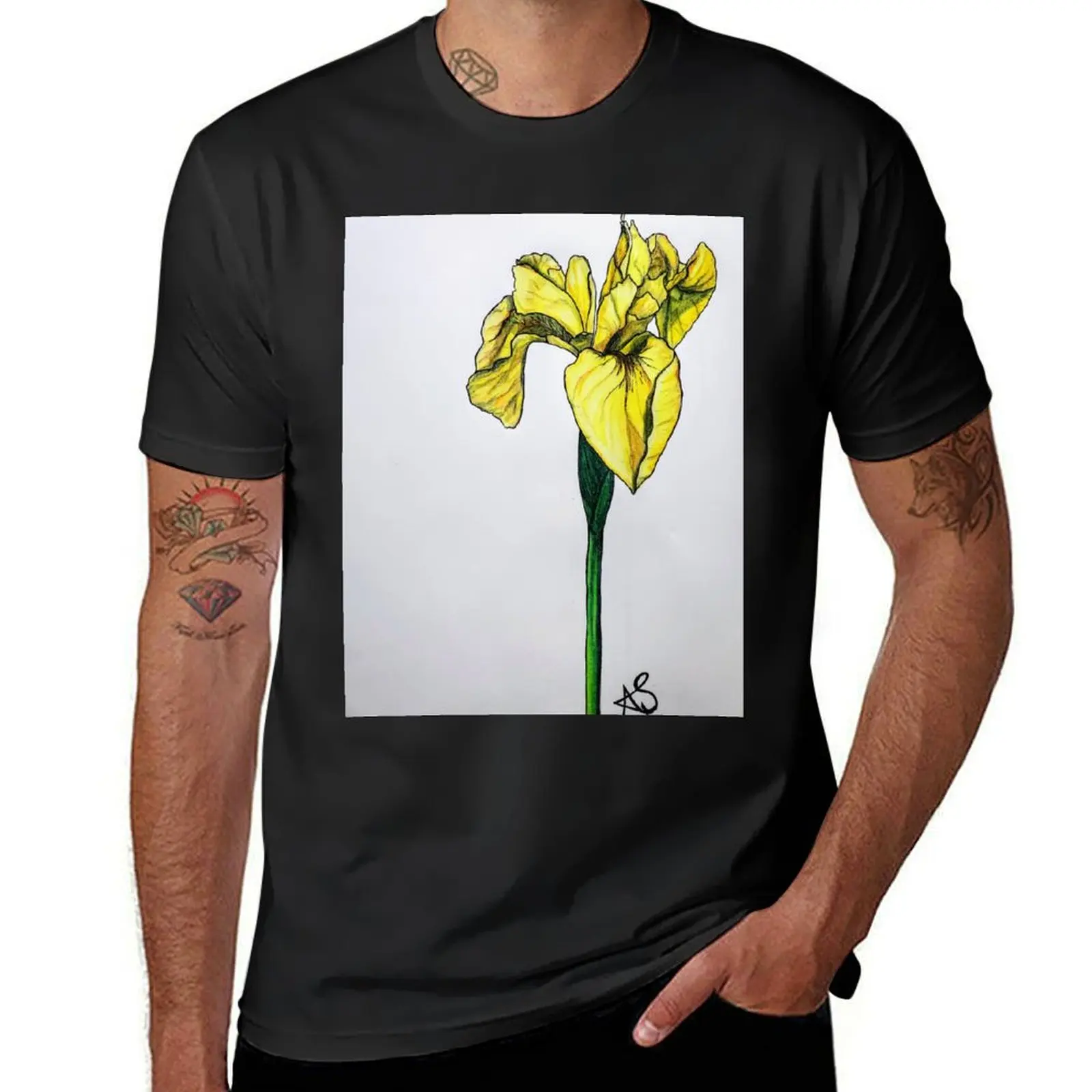 

Yellow Iris T-Shirt oversized hippie clothes summer clothes heavyweight t shirts for men