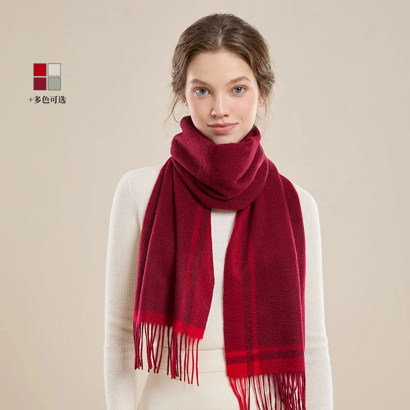 

Cherry Red 100% Pure Cashmere Scarf Winter 2024 Red Scarf