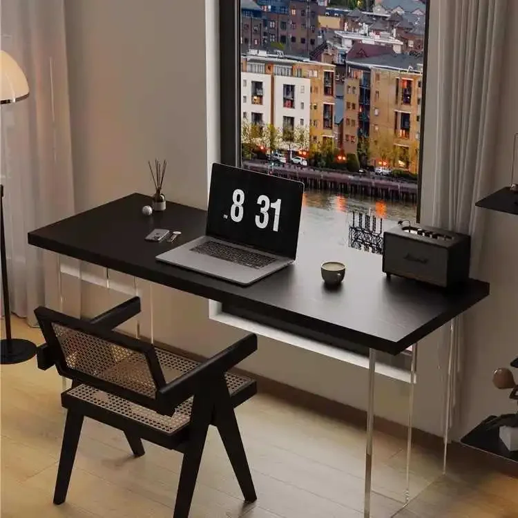Nordic solid wood acrylic suspended meal desk desktop computer table double desk