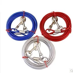 3M/5M Dog Tie Out Cable Dog Runner for Yard Steel Wire Dog Leash with Durable Superior Clips Large Dog Running in Outdoor