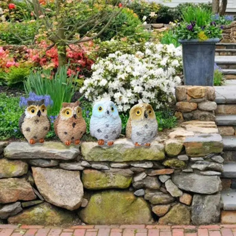 Estatua jardín pájaros dibujos animados U75C figuras en miniatura regalo cumpleaños