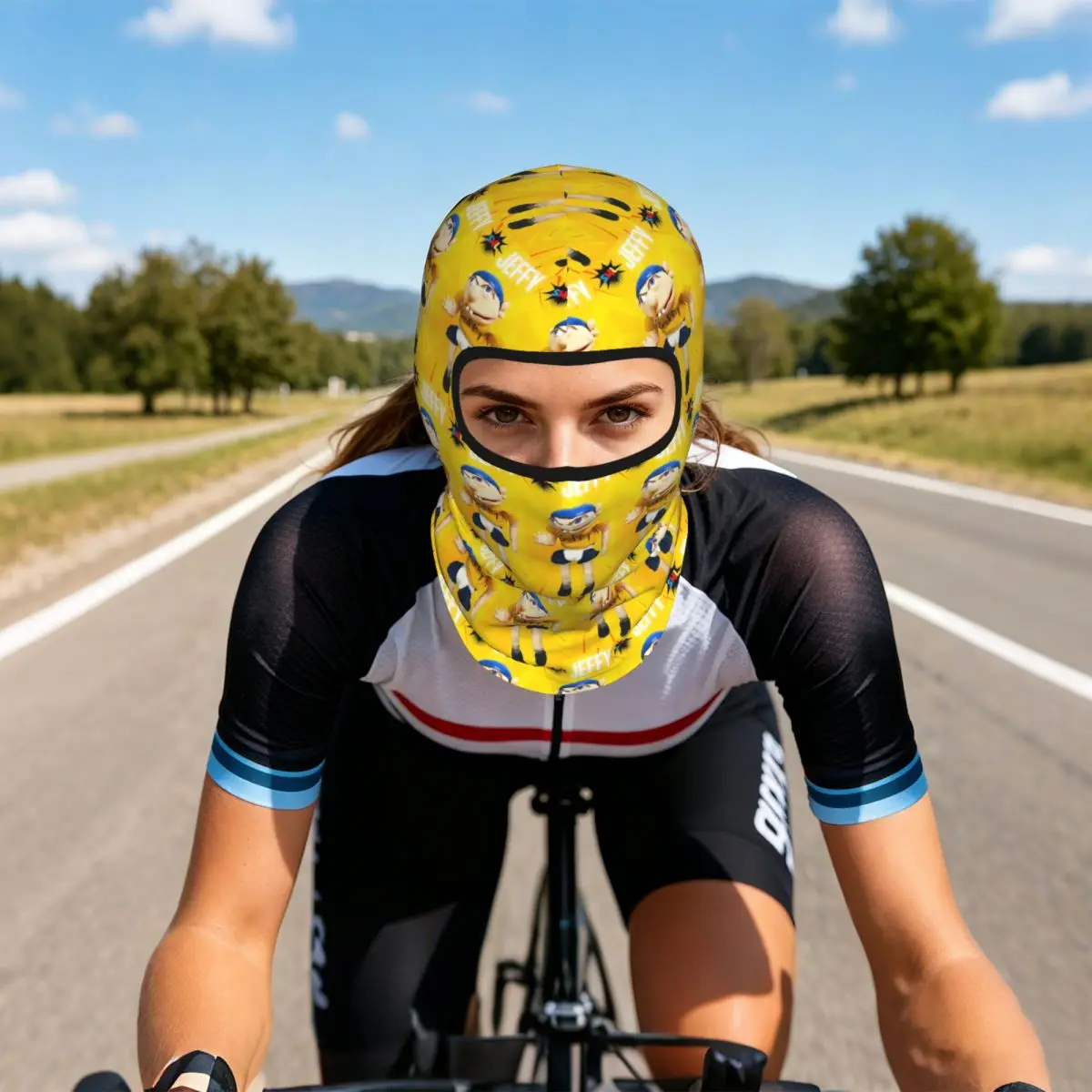 Jeffy Puppet Breathable Thin Balaclava Full Face Mask Sun Protection Neck Gaiter For Motorcycle Cycling