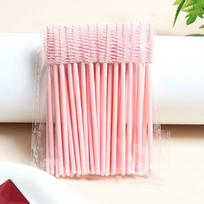 50-500PCS Make-Up Kwasten Roze Kristal Wimpers Borstel Herbruikbare Valse Wimpers Extension Supplies Valse Wimper Make up Tool Hot