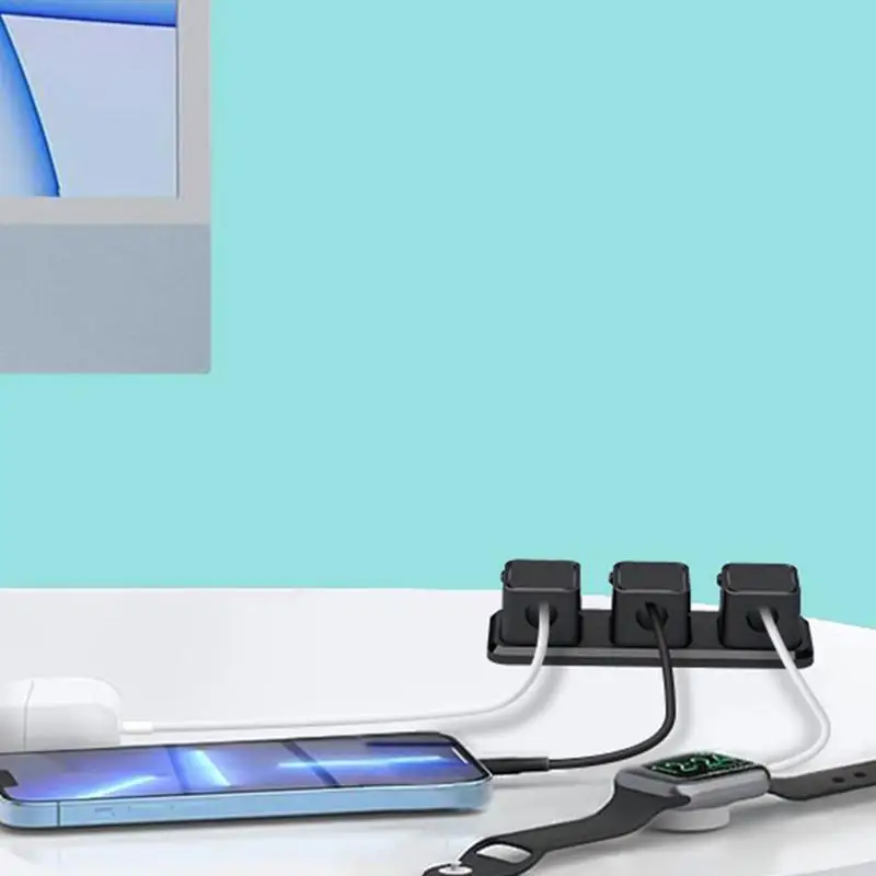 สายเคเบิลแม่เหล็กคลิปติดผนังสำหรับรถยนต์บ้านเดสก์ท็อปการจัดการสายเคเบิล USB ที่จัดระเบียบจัดการลวดบนโต๊ะ