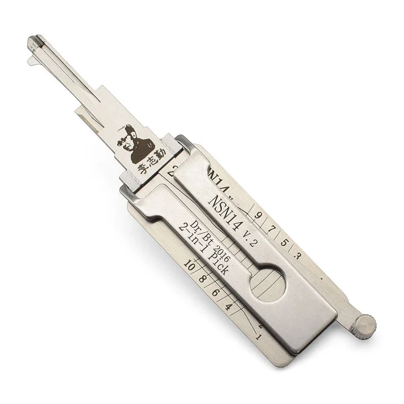 Lishi NSN14 V.2 2 in 1 Lock Pick Decoder Ignition Car Door Open for Nissan Models Flat Milling