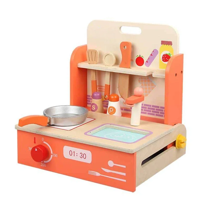 Diy Wooden Simulation Mini Kitchen Toys Cooking Pots Set Miniature Food Doll House Accessories Girls Toys Montessori Board Games