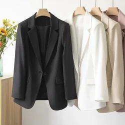 Retro Suit Jacket Women Blazers Black Pink White Casual Tops Oversize 7XL Slim Lady Office Clothes Short Coats Spring Autumn