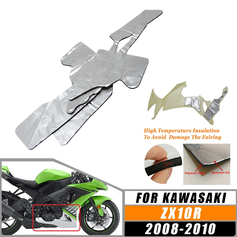 

For Kawasaki Ninja ZX-10R ZX10R 2008-2010 Motorcycle Accessories Pre-Cut Belly Fairing Heat Shield Mat Insulation Protection