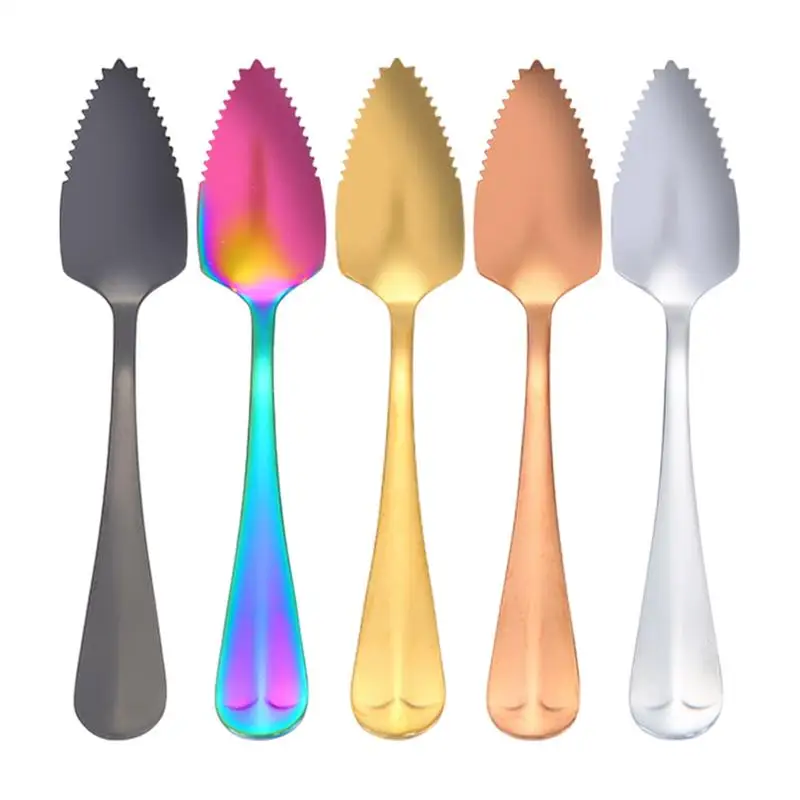 Cucharas de pomelo, cubertería dentada de acero inoxidable, herramienta de cocina para postre de Kiwi, frutas cítricas, suministros para fiesta de boda a la moda