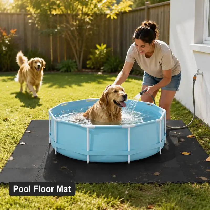 Tapis de sol de piscine 40 pièces Noir 14,4 m² Mousse EVA