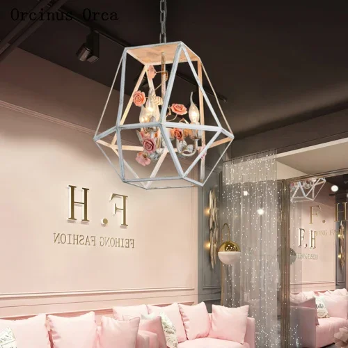 American Rural antique industrial style Iron Chandelier bar clothing  coffee shop flowers Iron Chandelier