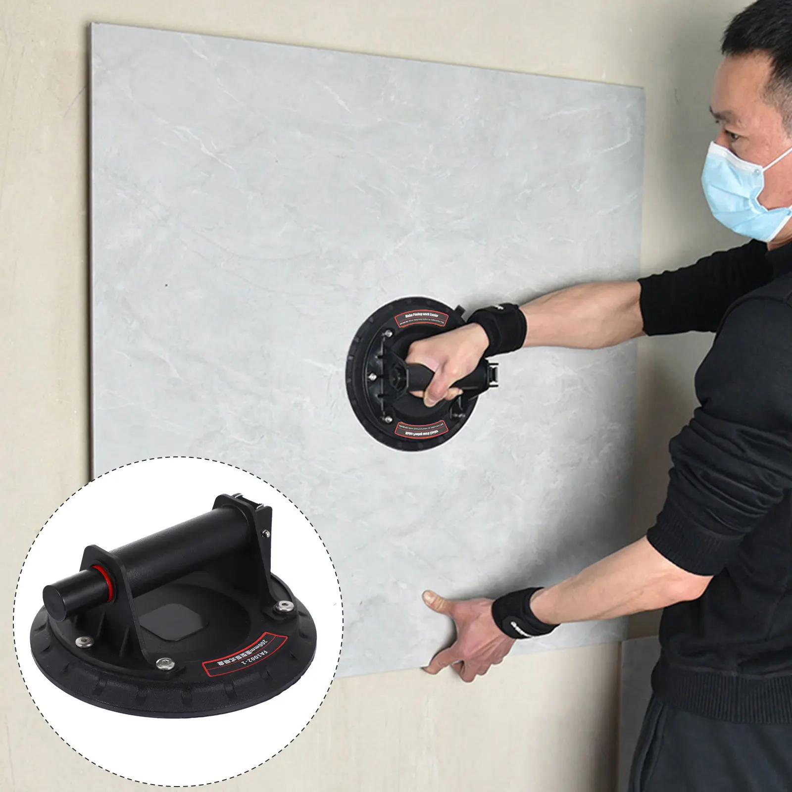 Glass Suction Cup Heavy Duty Handheld Vacuum Panel Lifter Strong Ergonomic Attachment Glass Sucker Carrier for Granite