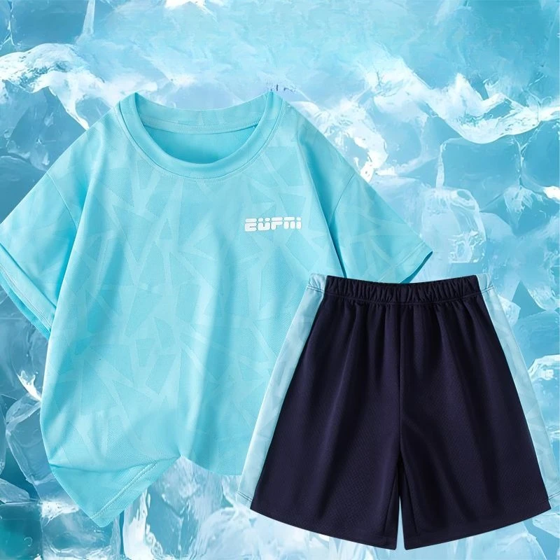 قميص سريع الجفاف بأكمام قصيرة ملابس صيفية للأطفال شورت للأولاد ملابس أطفال مجموعة ملابس علوية وسفلية 2025 بلايز للأولاد #2
