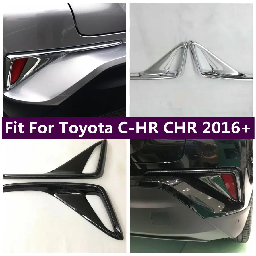 

ABS Chrome Carbon Fiber Rear Fog Light Tail Lamp Decoration Frame Cover Trim Fit For Toyota C-HR CHR 2016 - 2019 Car Accessories