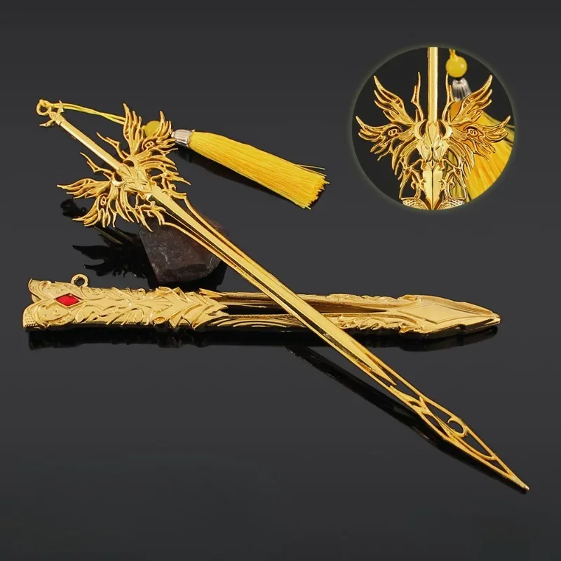 30 cm Soul Land Engel Schwert Qianren Schnee Figur Waffe Peripherie Modell mit Mantel Legierung Sammlung Ornament Geburtstag Geschenke Spielzeug