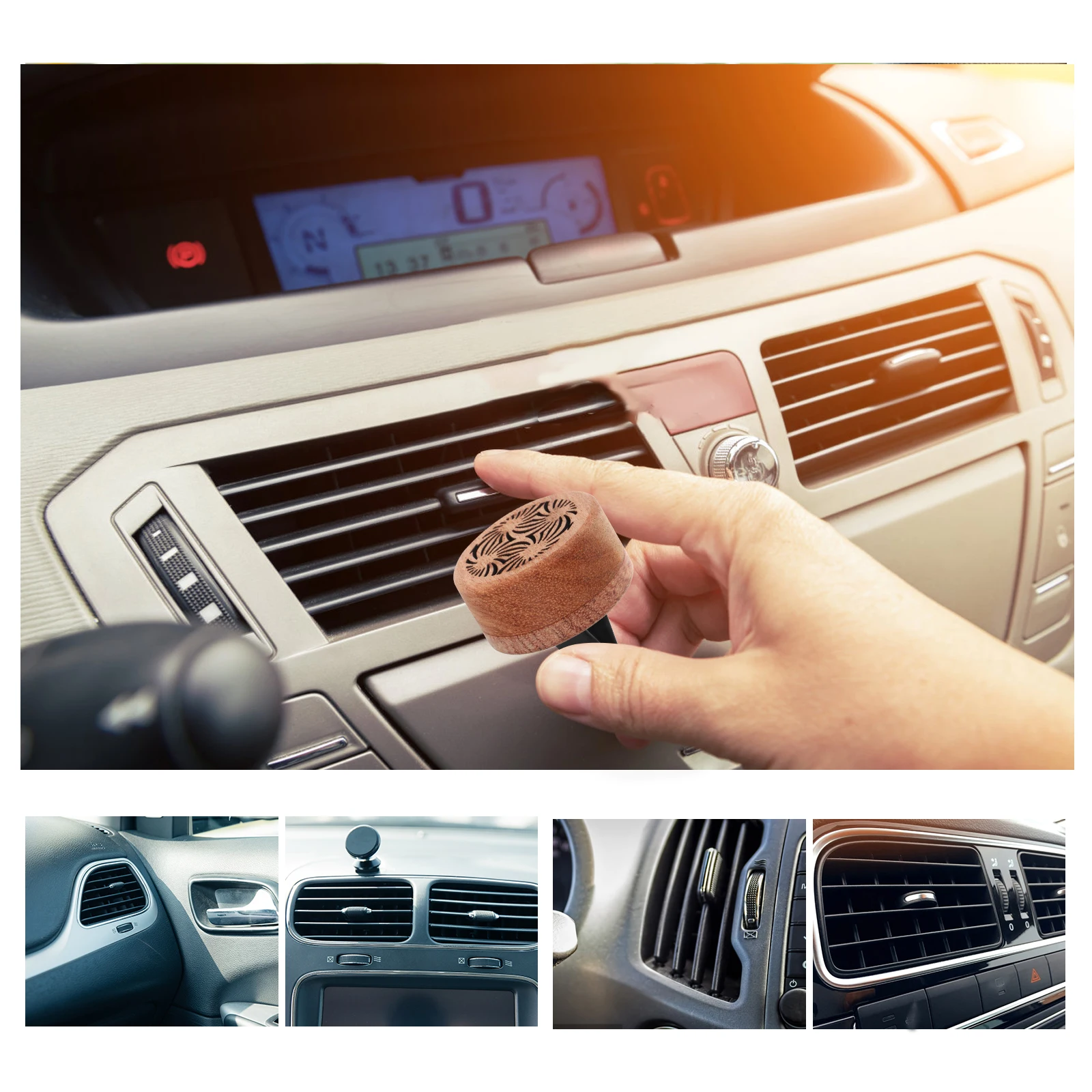 

Wooden Car Vent Diffuser Clips Aromatherapy Oil Perfume Air Freshener Dashboard Decorations Car Interior Accessories