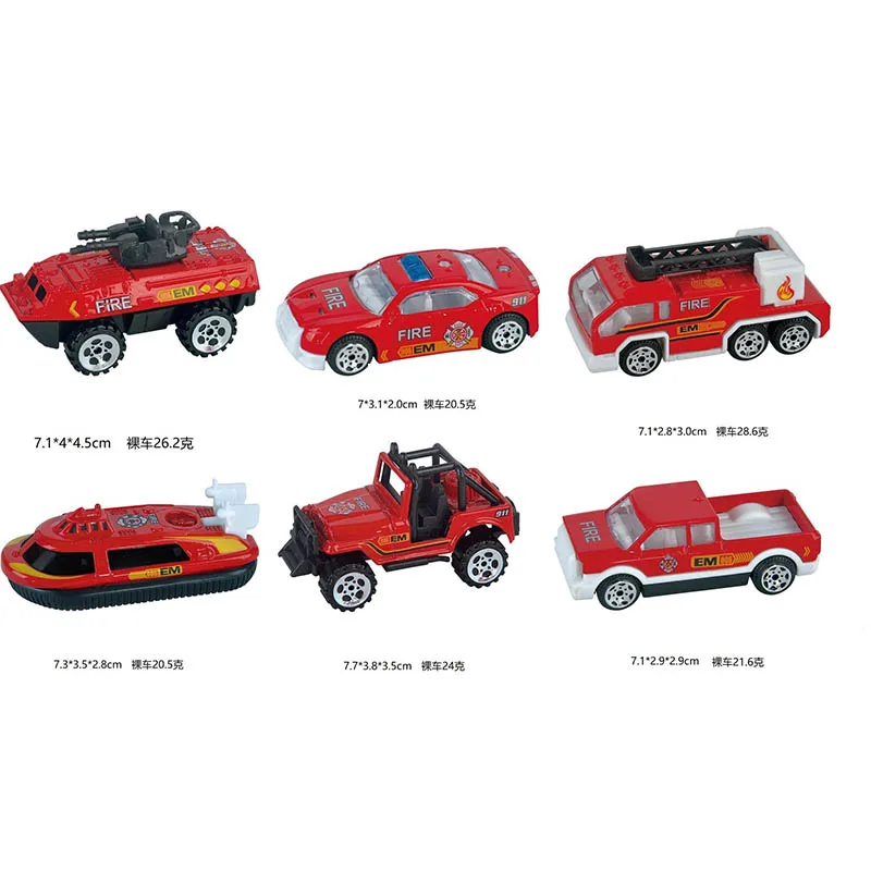 1:64 Mini Legering Automodel Simulatie Brandweerwagen / Militaire voertuigen / Sportwagen / Jacht / Politievoertuig Leuk Trek auto Speelgoed