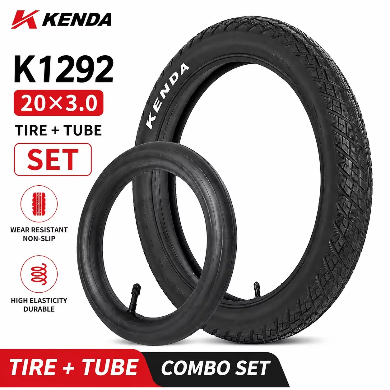KENDA 20x3.0 16x4.0 Fatbike-Reifen mit Schlauch 76-406 E-Bike Elektrofahrrad Breiter Reifen – Detail 36