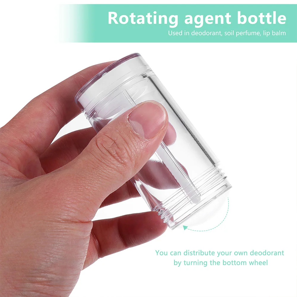 8 Pcs Rotating Deodorant Bottle Storage Perfumes Empty Tube Twist-up DIY Plastic Round Clear