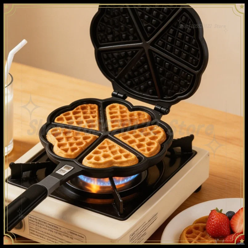 Waffle Mould Love Plaid Muffin Grill Kitchen Home Commercial Stall Baking Tools