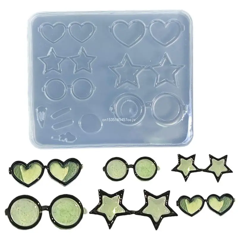 Fashionable Silicone Pendant Moulds Convenient Eyeglass Mold Stylish Pendant Silicone Mold for Jewelry Enthusiasts Dropship