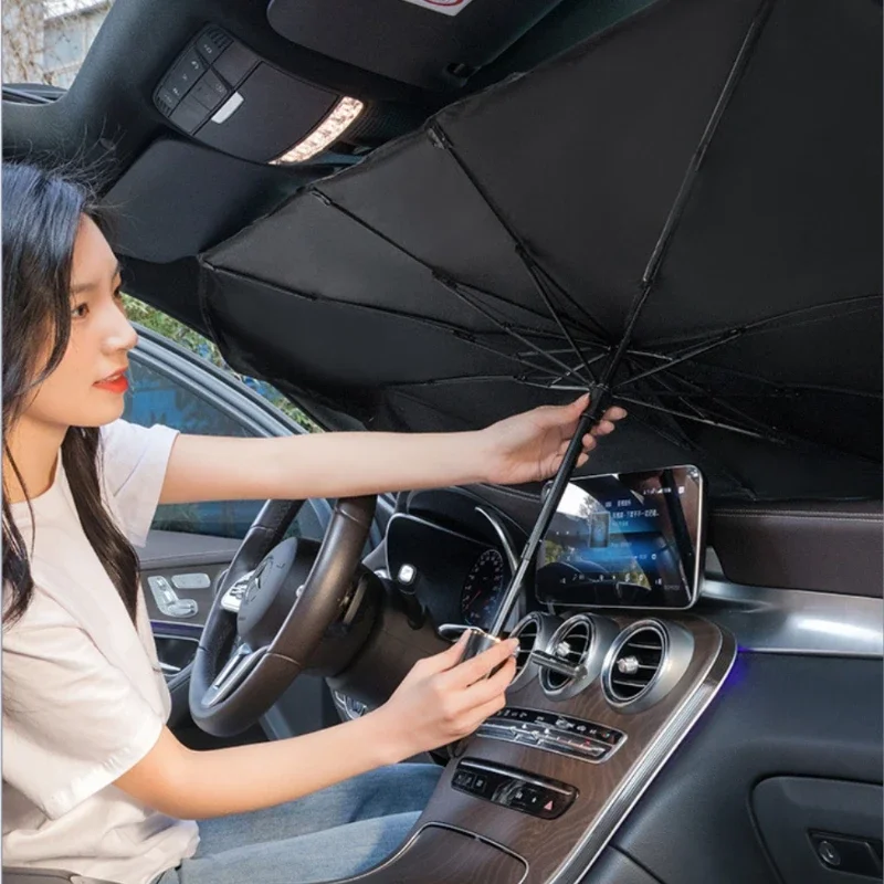 Retractable Anti Uv Protection Car Umbrella Foldable Front Window Windshield Sun Shade Sunshade For Car
