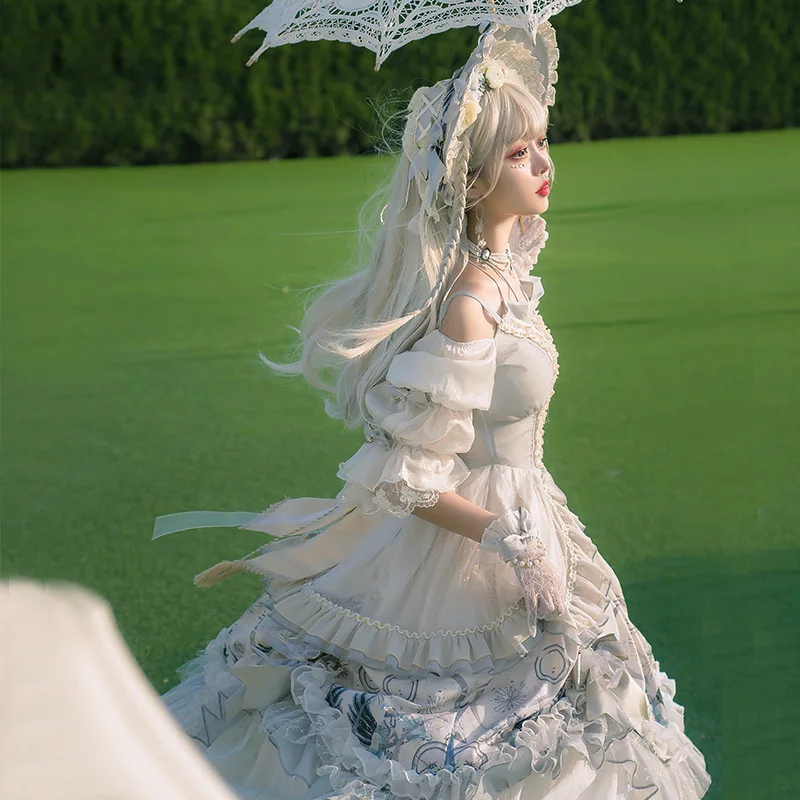 Robe Lolita Rose pour Fille, Tenue de Mariage, Style Palais OP, Tea Party