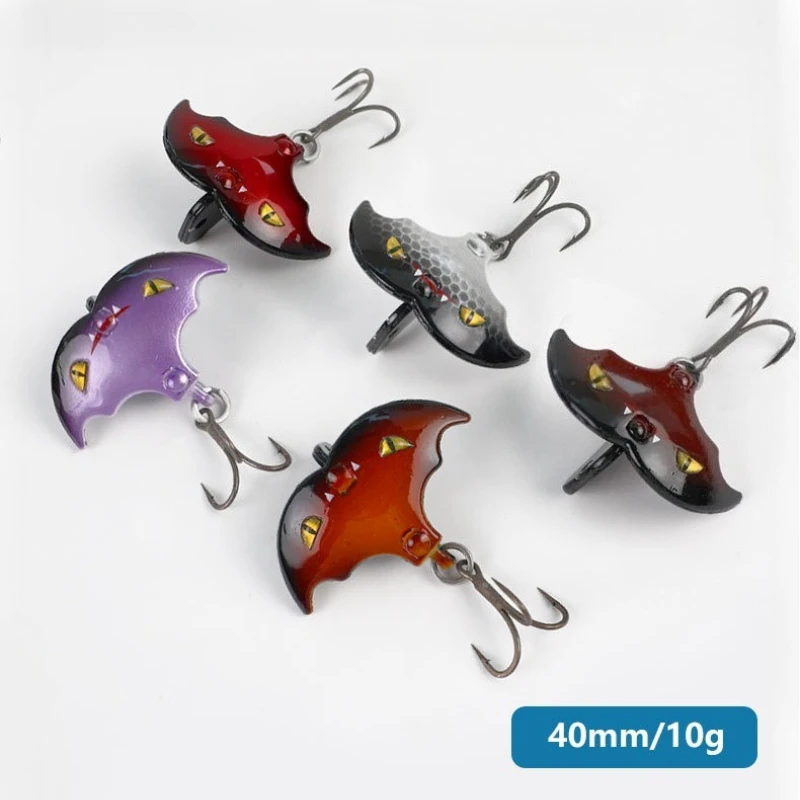 3 قطعة 40 مللي متر/10 جرام المعادن الترتر تهزهز الطعوم الصب VIB إغراء الخفافيش شكل غرق الطعوم باس الاهتزاز جثم بايك الصيد السحر Pesca #6