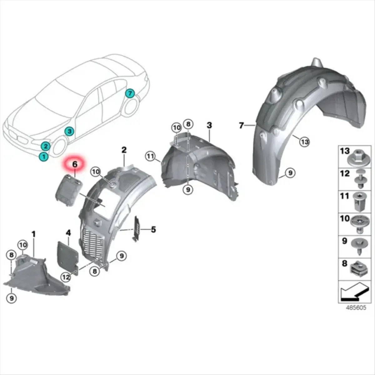 #81J (Black)1 Pcs Wheel Mudguards Position Bulb Cover 51717340199 For BMW,Automotive Parts & Accessories