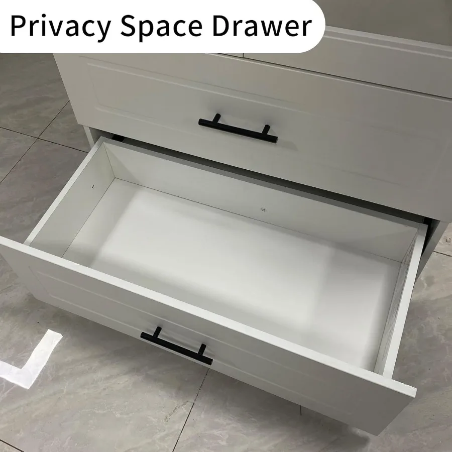 ガラス扉2枚付きワードローブクローゼット、高さ71インチ、寝室用ワードローブクローゼット、引き出し2つ付き、キャビネット収納ワードローブ