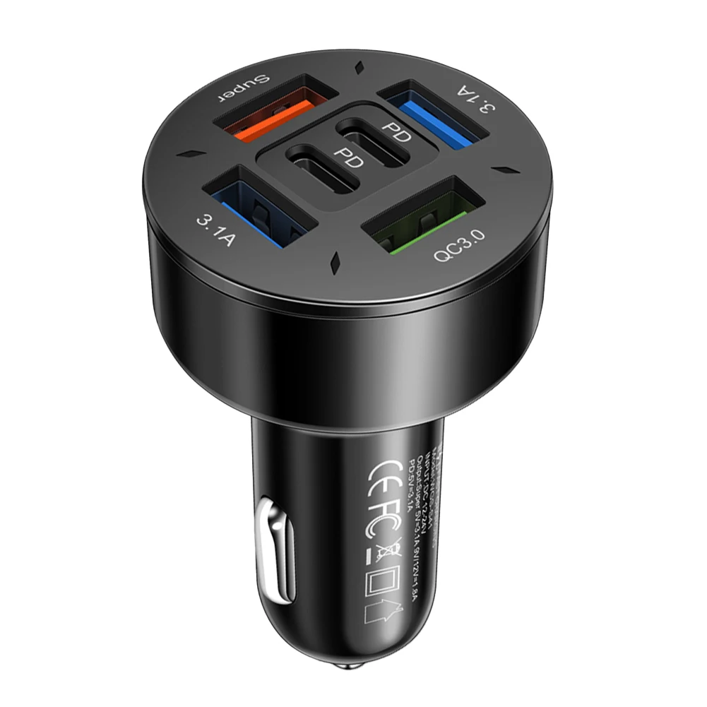 For Efficient Charging Car Adapter Automotive Fast Charging Cable Black 3.1A Output Multiple Charging Protocols For Most Models