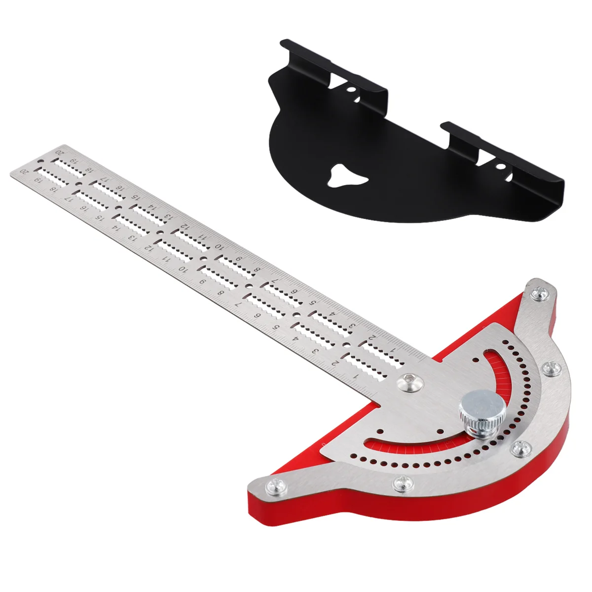 A002 Woodworkers Ruler Protractor Angle Finder Woodworking Design Ruler Protractor T Square Woodworking Scribing Tools 20cm