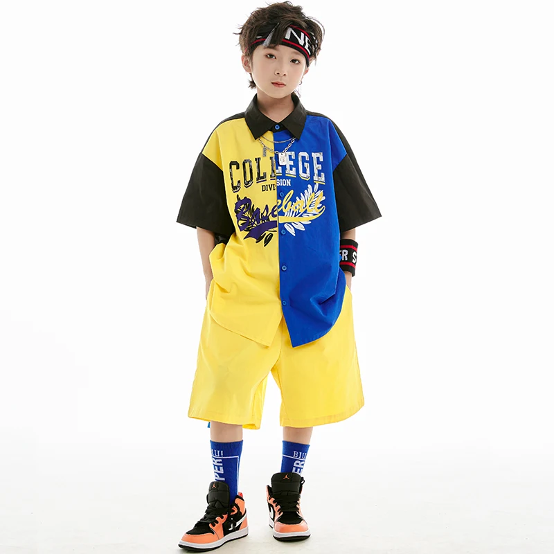 Costumes de danse Hip Hop de salle de Rhpour enfants, Shorts à manches courtes, Tenues Kpop, Jazz Dance, Vêtements de scène pour garçons, Nouveau, 2023, Hr15130