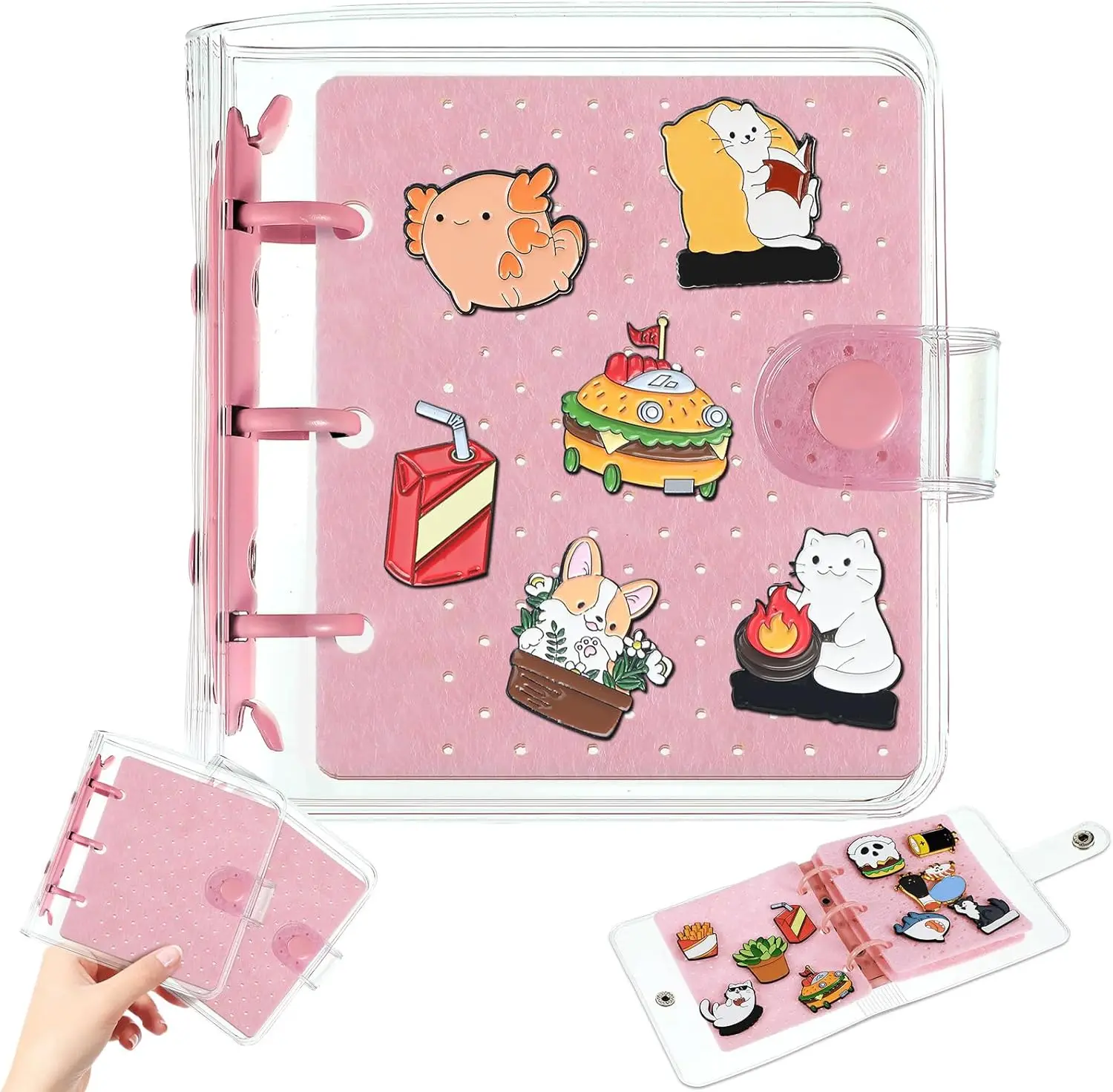 Mini Enamel Pin Display Book Gift Clear Collection Travel Trading Binder Badge Book Storage Organizer up to 36 1-inch Enamel Pin