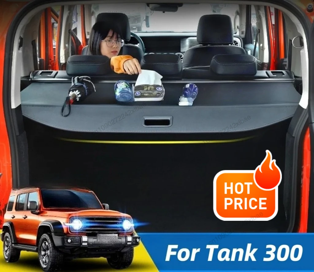 

Trunk Cargo Cover Rear Luggage Privacy Shield Shade Curtain Partition Board Blind Accessorie For GWM Wey Tank 300 2023 2022 2021