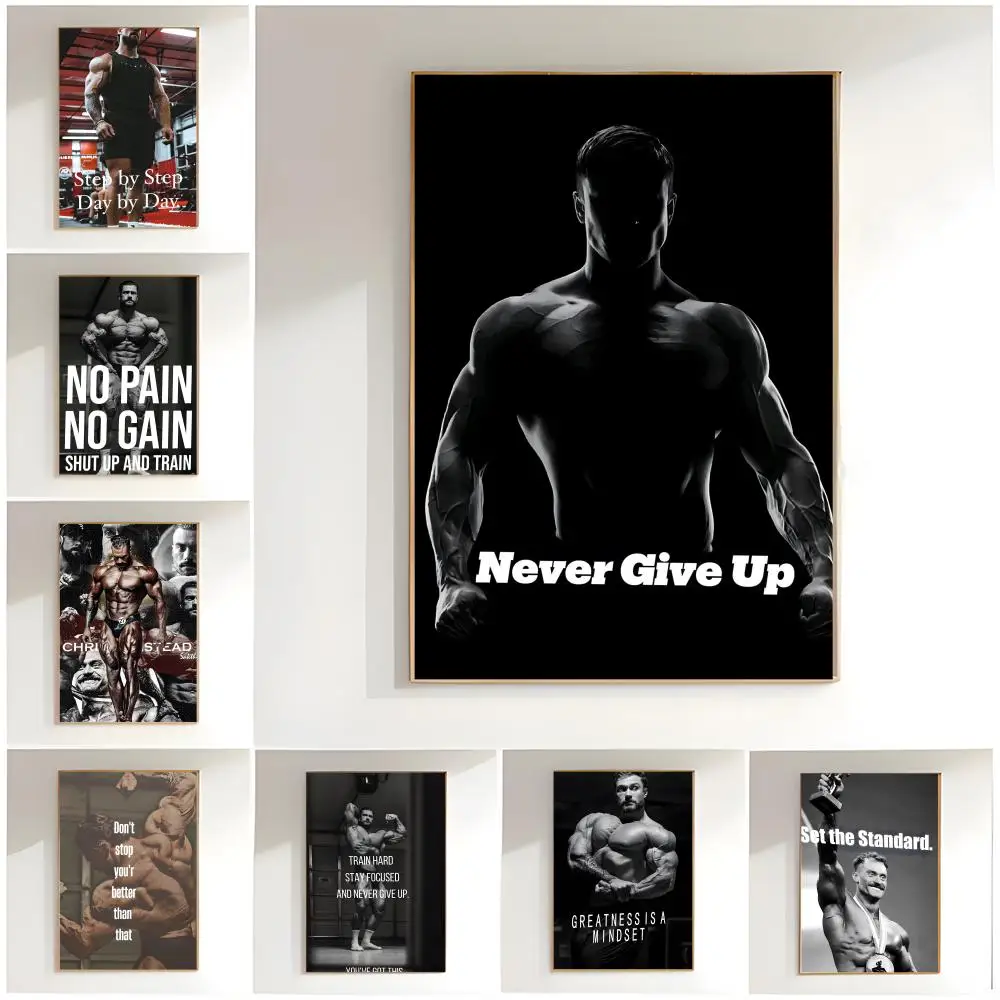 Chris Bumstead Bodybuilder Fitness Motivational Quotes Poster Classic Wall Art  Home Decor  Peel and Stick Unframed