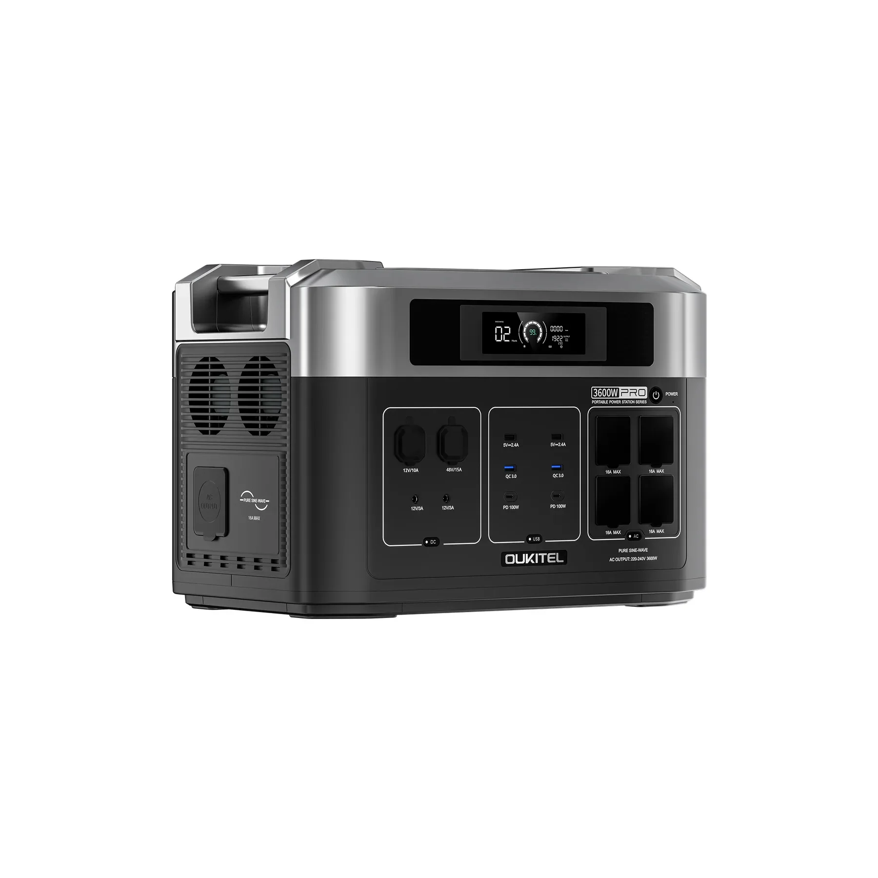 Portable High Power Outdoor Power Station, Stackable Up To 16KWh, 3600W Output, Emergency ， Supply for Outage