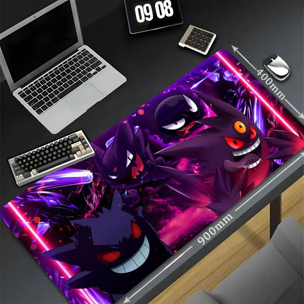 P-Pokemon-Gengar Grande Mouse Pad 90x40 cm Kawaii Desk Mat Xxl Pc Gamer Gaming Computer Offices soft Mousepad Keyboard