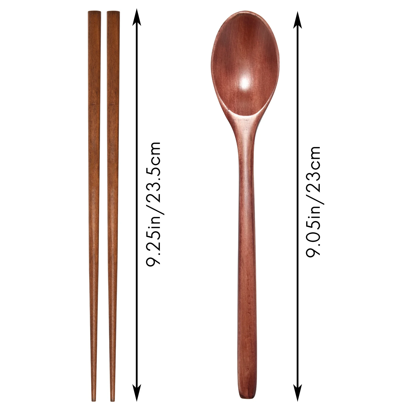 Teak Wooden Spoons and Chopsticks Set, Non-Stick Spoons Soup-Teaspoon for Kitchen Cooking Utensil Tools E