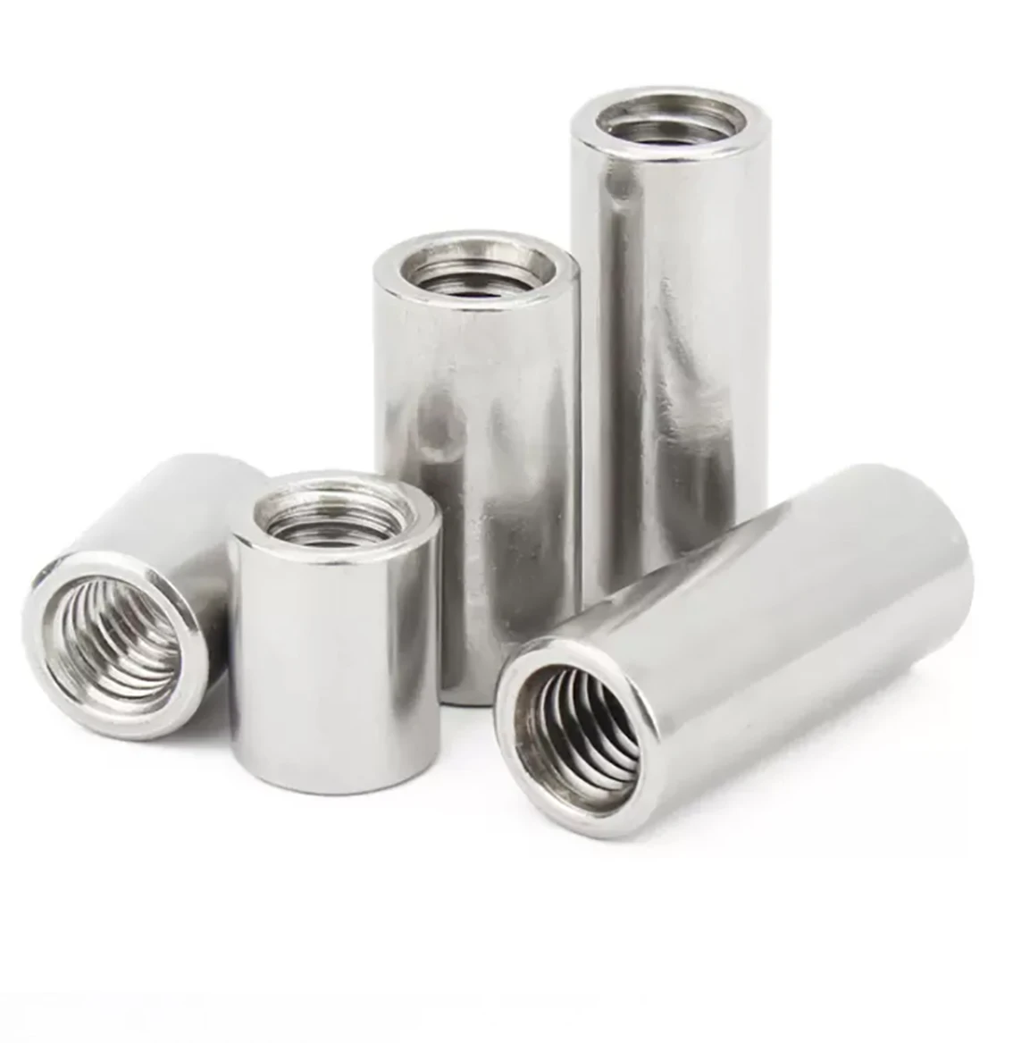 1Pcs Round Coupling Nuts M12 304 Stainless Steel Extend Long Round Coupling Nut Connection Thread Nut Hardware Accessories