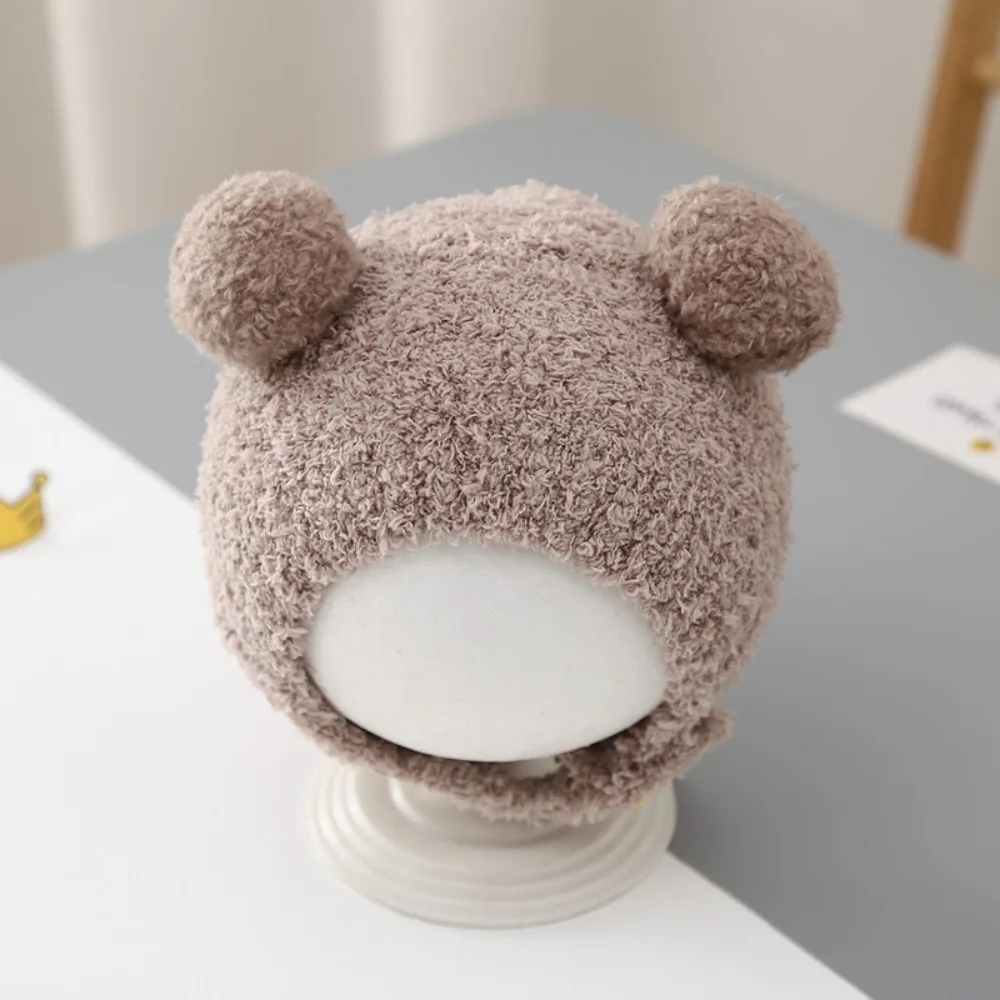 

Симпатичная ветрозащитная шапка-бини, теплая с шариком, детская вязаная шапка, защитные шапки для ушей