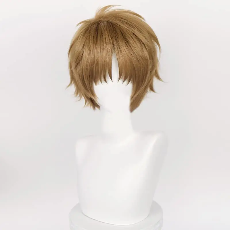 Anime Syaoran Li Cosplay Costume Wig Short 30cm Yellow Brown Heat Resistant Synthetic Hair Wigs