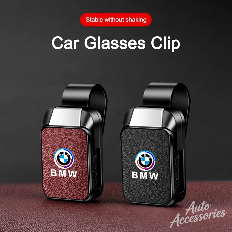 Car Visor Sunglasses Clip Magnetic Glasses Clip High Quality Leather Styling Accessory For BMW 50TH E90 E60 F10 F11 E36 F30 F34