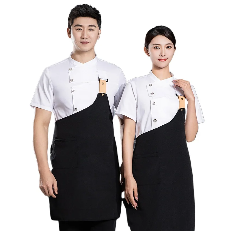 

Chef Uniform Set Men Women Hotel Restaurant Cook Waiter Jacket&Apron