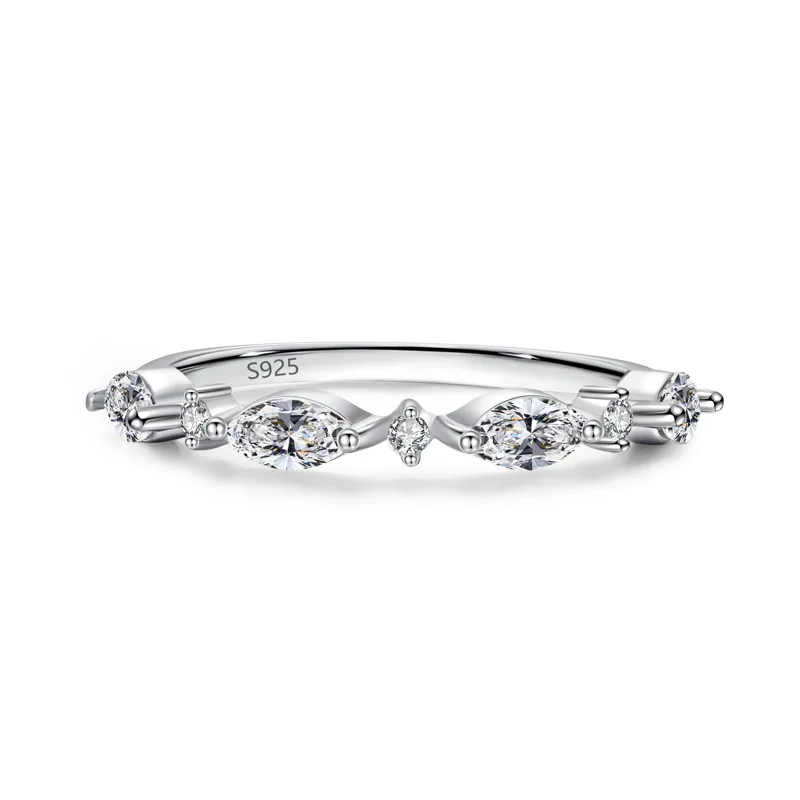 

Custom Luxury Cubic Zirconia Silver Girl Bijou Jewelry 925 Diamond Ring Women