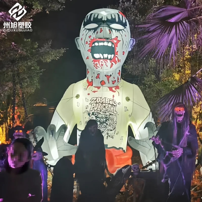 

Кровавый надувной диявол призрак зомби уличные персонажи гигантский надувной зомби на Хэллоуин для рекламы со светодиодной подсветкой
