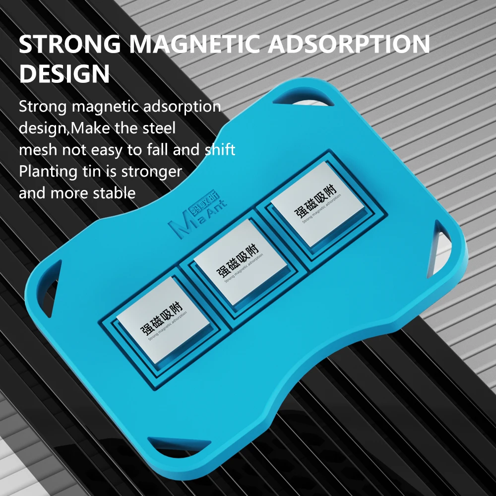 MaAnt CO3 BGA Reballing stensil basis magnetik tahan suhu tinggi untuk CPU NAND CHIP IC Alat tetap tanam timah