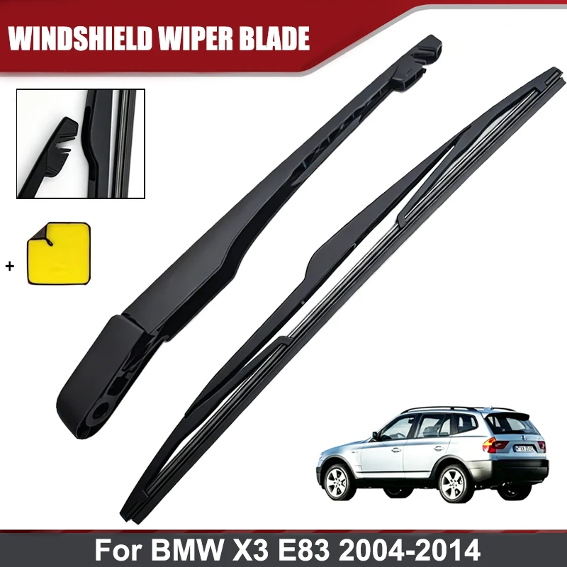 Wischer 12' Heckwischerblatt & Arm-Set Passend für BMW X3 E83 2004 2005-2014 Windschutzscheibe Heckscheibe Gummi-Wischer